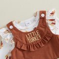 thumbnail image 6 of Cjfdfy Newborn Baby Girl Thanksgiving Outfit Turkey Print Long Sleeve Romper And Little Turkey Corduroy Overall Dress Infant Cute My First Thanksgiving Fall Winter Clothes 0-18M, 6 of 9