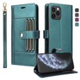 thumbnail image 1 of FOXDOCK Funda tipo Cartera para iPhone 13 Pro – Cubierta de Cuero PU con Múltiples Ranuras, Bolsillo para Efectivo y Correa de Muñeca, 1 of 6