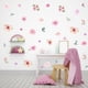 thumbnail image 2 of Calcomanía de pared de flores rosas de acuarela, pegatina de pared floral de peonía floreciente para decoración de dormitorio de niñas, 2 of 7