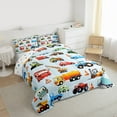 thumbnail image 3 of Feelyou Construction Truck Twin Comforter Sets, Cartoon Excavator Bedding Set, 2pcs, 3 of 8