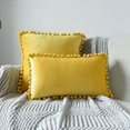 thumbnail image 1 of Pillowcases "set Of 2 Velvet Pillowcase With Pompoms Decorative Pillowcase", 1 of 4