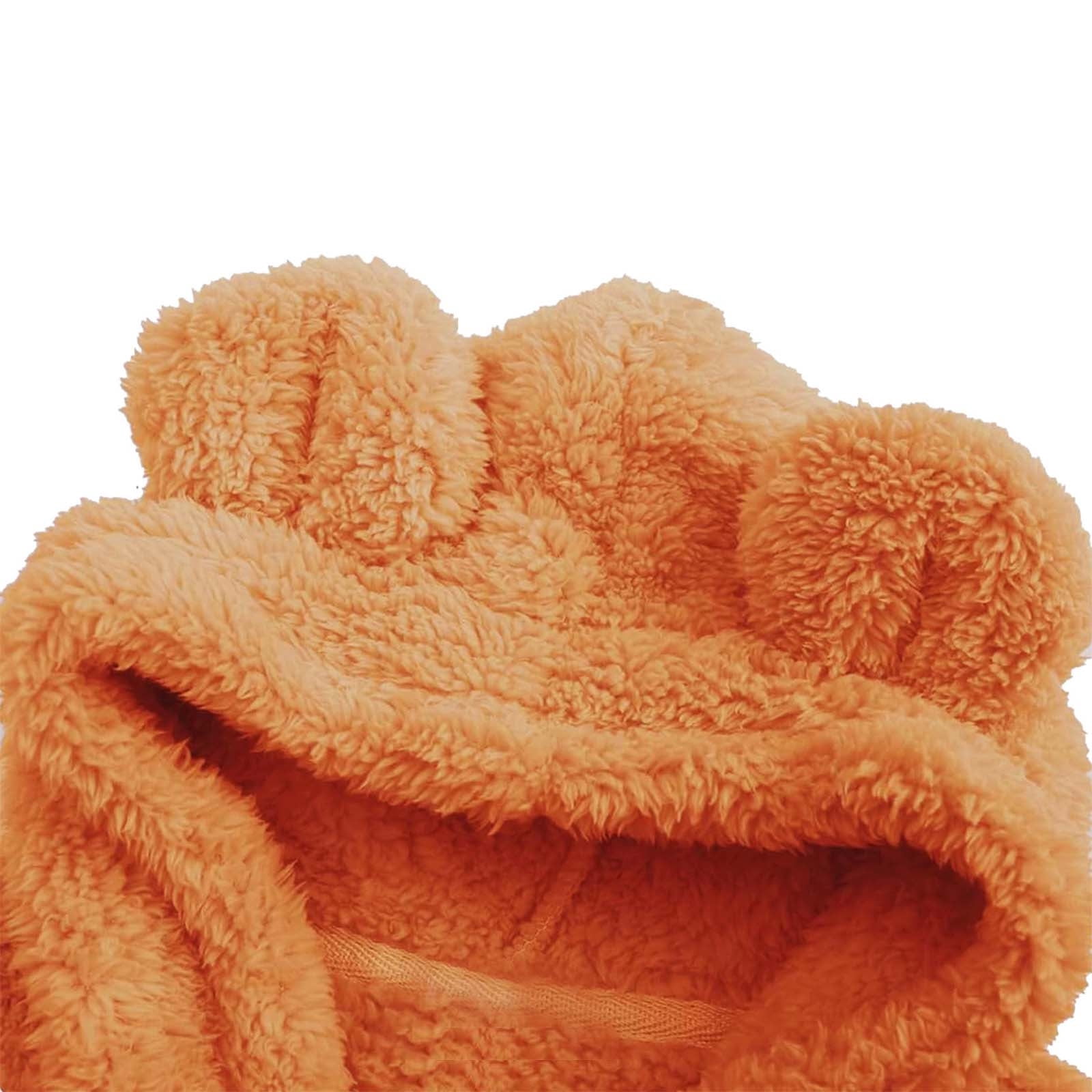 Toddlers Zip up Romper Fuzzy Sherpa Fleece Onesies Baby Boy Girl Winter Jumpsuit Bear Ears One Piece Outfits (2 Years, Brown)