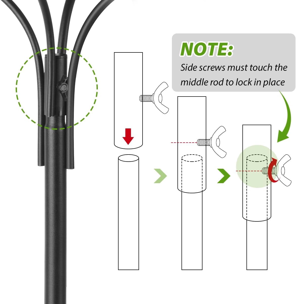 KOLAKO Bird Feeder Poles, 225cm Extra Tall Bird Feeding Stations, Heavy Duty Shepherds hook Stand and Hangers for Garden Free Standing