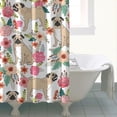 thumbnail image 4 of Pugs and Pioneer Flower Shower Curtain 72"x84" ,Bathroom Decorative Shower Curtains Set with 12 Hooks,Modern Waterproof Washable Shower Curtain, 4 of 6