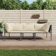 thumbnail image 1 of vidaXL 3 Piece Garden Lounge Set with Cushions Grey Poly Rattan, 1 of 5
