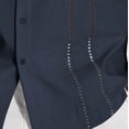 thumbnail image 5 of COSFO Blue Mens Casual Button Down Shirts Short Sleeve Summer Shirt Collared Beach Loose Fit Men's Shirts M, 5 of 6