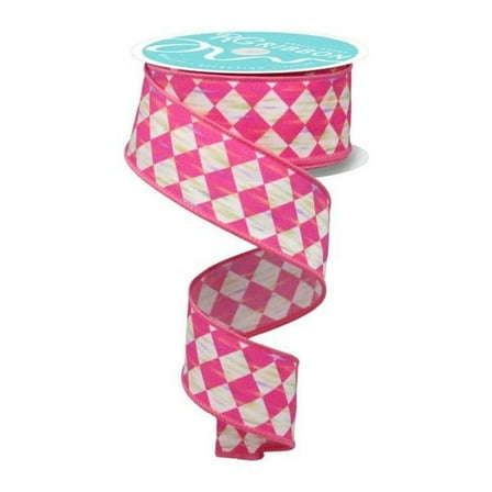 1.5" Antique Diamond Ribbon: Hot Pink (10 Yards)