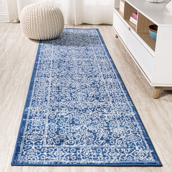 JONATHAN Y BOHEMIAN FLAIR 2 x 8 Runner Rug, Ferro Filigree - Blue, BMF108B-28