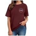 thumbnail image 6 of Leey-World USA Flag Shirts for Women: Vintage American Flag Graphic Tshirts 4th of July Tees Patriotic Blouse Tops 4th Of July Shirt Funny Women(Wine,M), 6 of 9