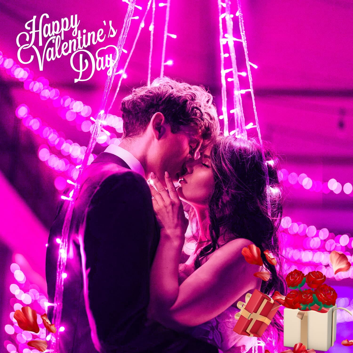 JMEXSUSS Connectable 100 LED Pink Valentine Lights, 33ft 8 Modes Valentine Room Lights Clear Wire, Plug in Pink Christmas String Light Indoor Outdoor for Christmas Bedroom Valentines Party