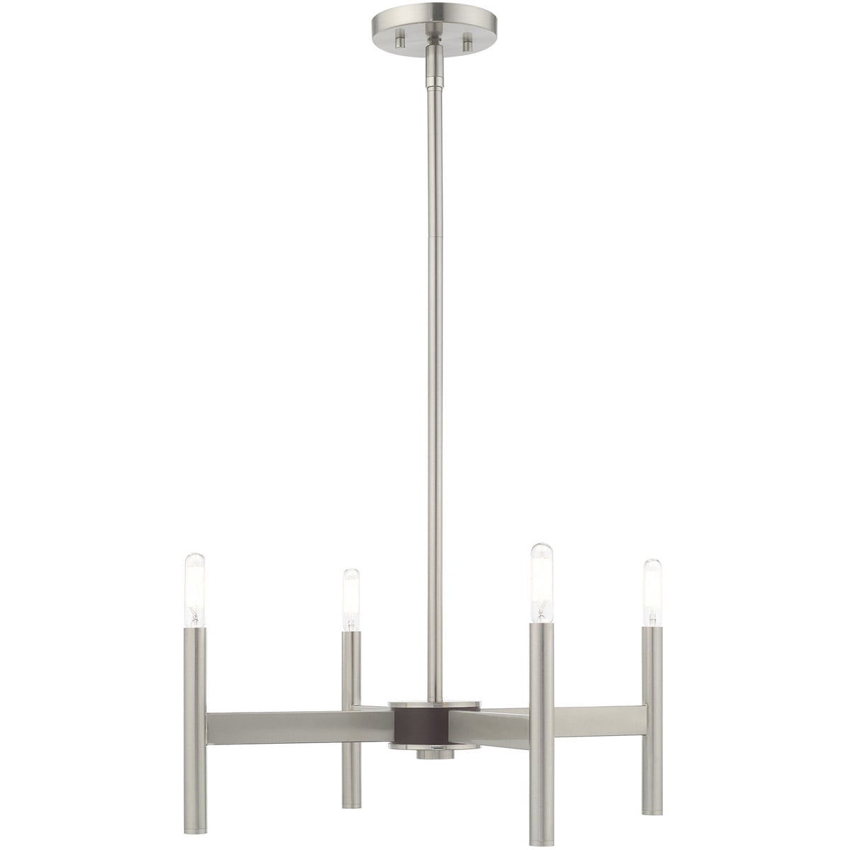 4 Light Brushed Nickel Mini Chandelier with Steel base material