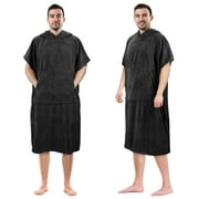 Flyingstar Unisex Surf Poncho Changing Towel Robe for Adult Surfer Swimmer Outdoor Beach