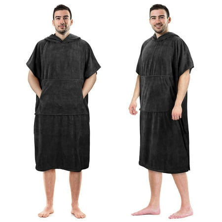 Flyingstar Unisex Surf Poncho Changing Towel Robe for Adult Surfer Swimmer Outdoor Beach