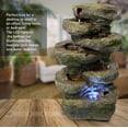 thumbnail image 3 of 4-Tier Stone Tabletop Water Fountain with LED Lights - Soothing Water Sound - Small Decorative Waterfall Feature for Hom, 3 of 6