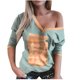 thumbnail image 1 of Blusa informal de manga larga con cuello en V para mujer Pompotops FGAJ13167, 1 of 4