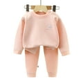 thumbnail image 4 of Toddler Baby Girl Clothes 1T 2T 3T 4T 5T Fall Winter Outfits Contrast Color Long Sleeve Sweatshirt + Pants Sets Fall Winter Outfit 2PC Long Sleeve Pajamas Set 3 6 9 12 18 24 Months 2T 3T, 4 of 5