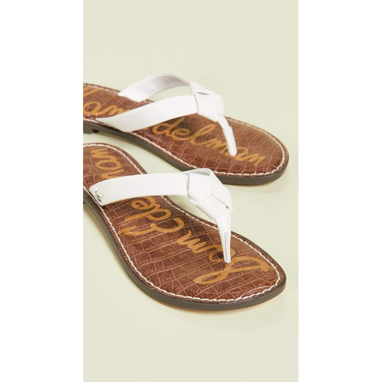 Sam Edelman Giles White Leather Flip Flop Logo Flat Thong Sandals 5.5 Walmart