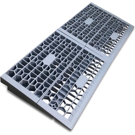 Modular Threshold Ramps for Doorways, 2'' Rise Wheelchair Ramps for Home Steps, 3000 Lbs Load Capacity Detachable Solid Plastic Entry Door Ramps for Wheelchairs and Cars, 2 PCS