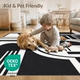 thumbnail image 4 of ODIKA 5'x7' Washable Area Rug Non-Slip, Chair-Friendly Black White Geometric Art Inspired Design Elegant Contrast with Bold Symmetrical for Dining Room, Under Table, Home Office, 4 of 7