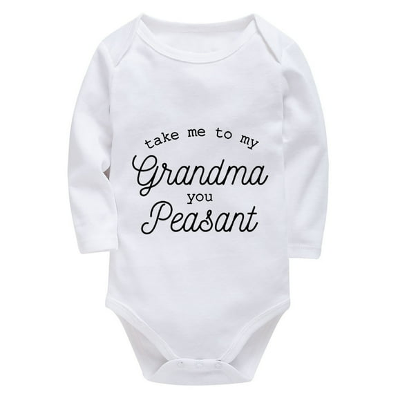 Take Me To My Grandma You Peasant Onesie for Baby Long Sleeve Home from Hospital Baby Girl Outfit White Romper 3-6 Months Gi