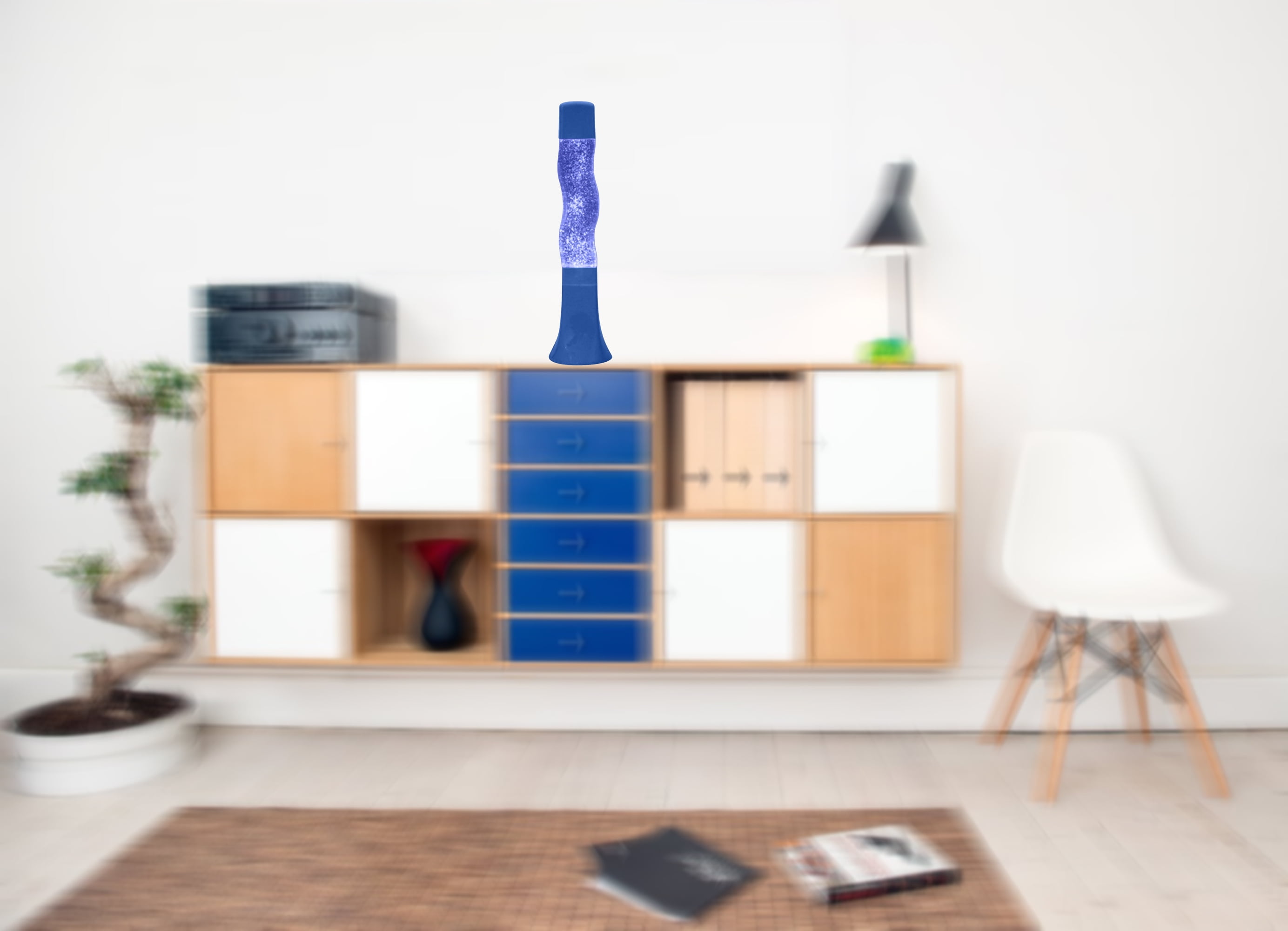 Creative Motion Groovy S-Shaped Lamp, Glitter / Blue, Height: 16 tall, Great for dorm, night light, office, party, event