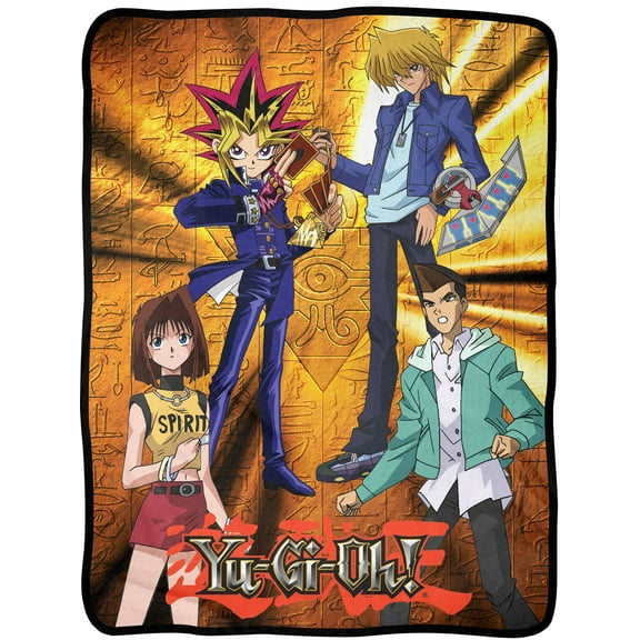 Yu-Gi-Oh! Anime Throw Blanket | Character Yami Joey Tea Tristan Poster Lightweight Soft Fleece Throw Blanket for Bed & Couch 45" x 60"
