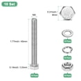 thumbnail image 3 of Uxcell 10-Pack Tornillo de Cabeza Hexagonal con Tuercas, Arandelas Planas y de Bloqueo M5x45mm, 3 of 6