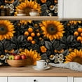 thumbnail image 5 of Peel and Stick Wallpaper Contact Paper Boho Dark Sunflower Retro Abstract Antique Black Orange Sunflowers Self Adhesive and Removable 23.6in x 118in, 5 of 8