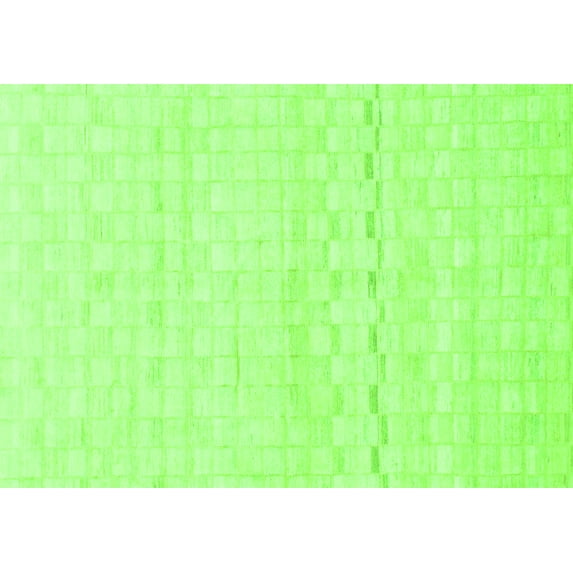 Ahgly Company Indoor Rectangle Solid Green Modern Area Rugs, 5' x 7'
