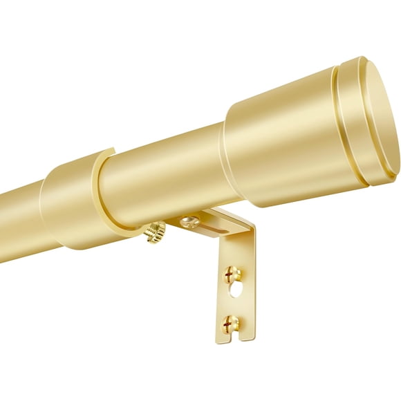 1 Inch Diameter Curtain Rod for Windows 84-120 Inch Extra Long Gold Curtain Rods with Brackets Adjustable Pole Heavy Duty Curtains Rod for Patio Kitchen Bedroom Living Room Outdoor