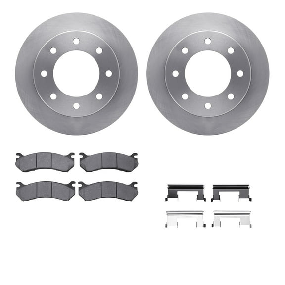 Dynamic Friction Company Rear Brake Rotors with Heavy Duty Brake Pads includes Hardware 6212-48019