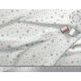 thumbnail image 2 of Soimoi White Heavy Canvas Fabric Snow Flakes & Star Decor Fabric Printed Yard 58 Inch Wide, 2 of 3