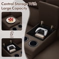 thumbnail image 6 of Korser 2-Seater Recliner Sofa with Pillow,Double Recliner Loveseat with Storage Console, Side Pockets, Cup Holders Manual Recliner Sofa for Living Room,Dark Brown, 6 of 8