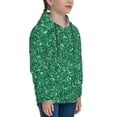 thumbnail image 3 of Salouo Green Glitter Pattern Hoodie Sweatshirt for Youth, Fall Pullover Hoodie Sweatshirt Long-Sleeve Pullover Hooded Sweatshirt-Small, 3 of 6