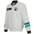 thumbnail image 2 of Men's JH Design White Minnesota Timberwolves 2022/23 City Edition Full-Zip Nylon Bomber Jacket, 2 of 6