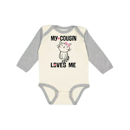 

Inktastic My Cousin Loves Me Girls Gift Baby Girl Long Sleeve Bodysuit