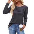 thumbnail image 6 of QASIEATN Sweatshirt for Graceful Ladies Fashion, Long Sleeve Shirts Fall Fashion Casual Blouses Trendy Pleated Tunic Tops Leggings, Womens Fall Tops, 6 of 8