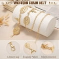 thumbnail image 6 of JASGOOD Western Chian Belts for Women Vintage Cowgirl Metal Waist Belt for Jeans Dresses Gold, 6 of 11
