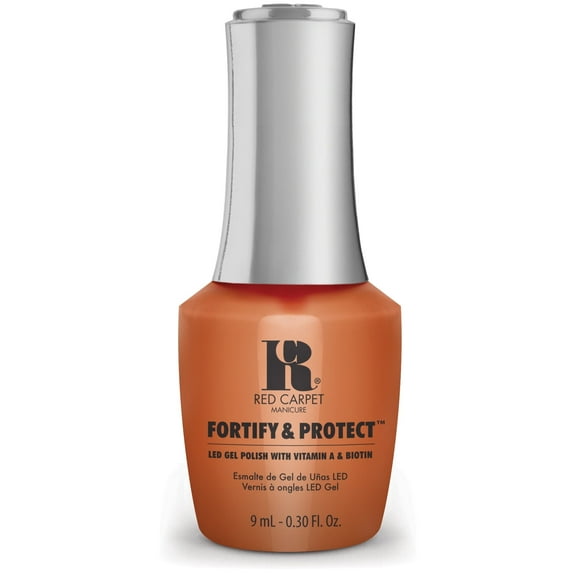 Red Carpet Manicure Fortify & Protect Pumpkin Crème Gel Polish for Strong, Healthy Nails - Infused with Vitamin A & Biotin - (Ahead Of The Game) Led Nail Gel Color, 0.3 Fl Oz