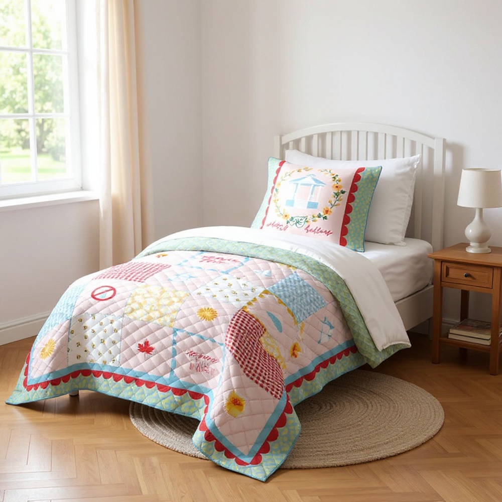 Gilmore Girls Cozy Patchwork 2 Piece Quilt & Sham Bedding Set, Twin/Full Size