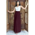thumbnail image 2 of KOH KOH Long Flowy Cute Modest High Empire Waist Full Floor Length Pockets Casual Semi Formal Vintage Work Office Workwear Maxi Skirt For Women Maroon Wine Red Medium US 8-10 NT325, 2 of 7