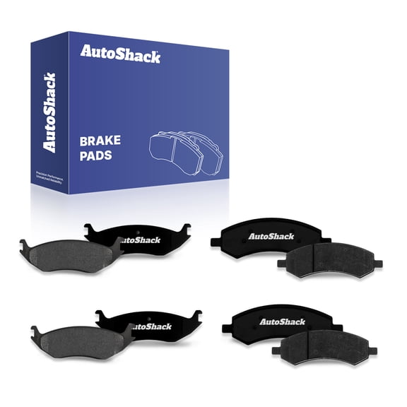 AutoShack Front & Rear Premium Ceramic Brake Pad Set for Ram, Dodge & Chrysler, 1500 2011-2018 Ram 1500 2006-2010 Aspen 2007-2009 Durango 2007-2009, 4WD RWD V6 3.0L 3.6L 3.7L V8 4.7L 5.7L
