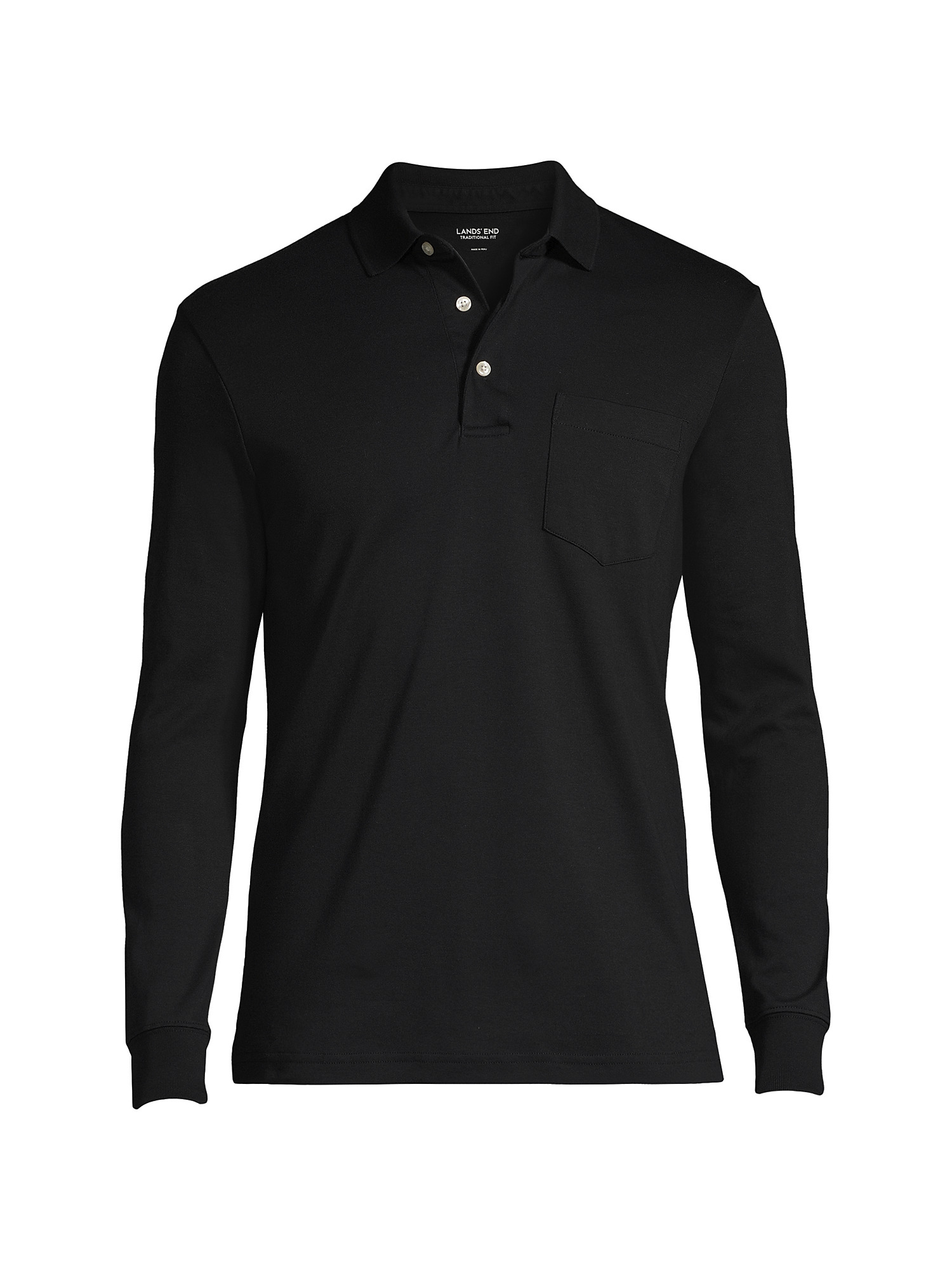 Lands' End Men's Big and Tall Long Sleeve Super Soft Supima Polo Shirt with  Pocket