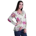thumbnail image 3 of Moomaya Empire Waist Top Printed Dress V-Neck Full Sleeve Tunic Peplum Top For Women, 3 of 6