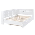 thumbnail image 5 of Triple Tree Platform Bed Frame with Charging Station and Storage Shelves, White, 5 of 9