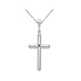 thumbnail image 1 of 14K White Gold Large Cross Pendant Necklace with Chain, 1 of 4