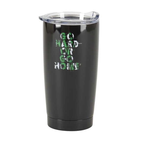 Go Hard Go Home Football Green 20 ounce Stainless Steel Travel Tumbler Mug with Lid