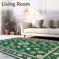 thumbnail image 2 of ODIKA 8'x10' Machine Washable Non-Slip Area Rug, Large with Ornate Floral Motifs High Traffic Rug, Green, 61838, 2 of 7