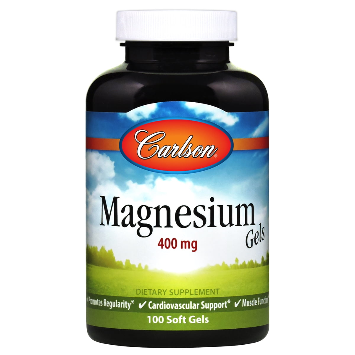 Carlson - Magnesium Gels, 400 mg of Magnesium, Heart Health, Bowel Function, 100 Softgels