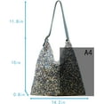 thumbnail image 6 of Women Glitter Sequins PU Leather Shoulder Bag Armpit Bag Top-handle Bag, 6 of 6